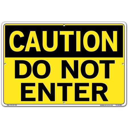 Vestil Aluminum Sign, 12-1/2" H, 18-1/2" W, Aluminum, Rectangle, English, SI-C-61-D-AL-080 SI-C-61-D-AL-080